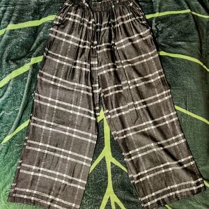 LuLaRoe Black and White Plaid Trousers